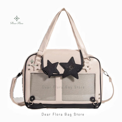 Title: Y2K Trendy Star Ita Bag – Lolita Transparent Pocket Crossbody Purse