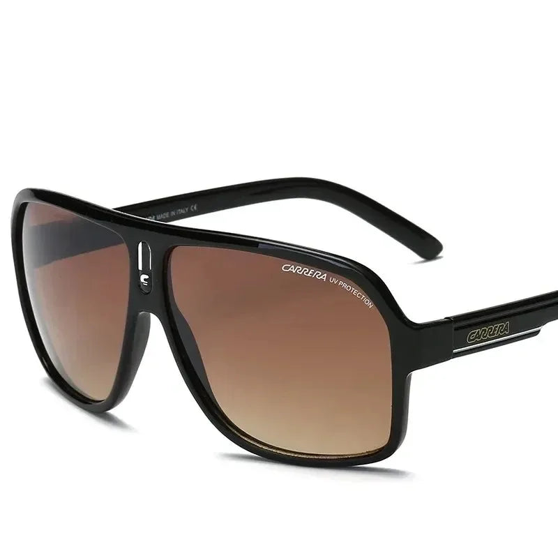 "Grand Prix 2/S Aviator Sunglasses for Men – Polarized Pilot Shades | UV400 Protection | Lightweight Metal Frame | Classic Retro Wrap-Around Design (Black/Gold/Silver)