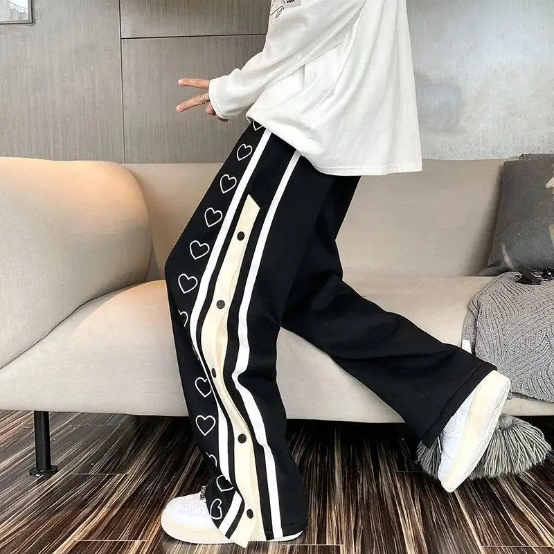 Harajuku Wide Leg Sweatpants – Oversized Streetwear Baggy Pants for Men & Women