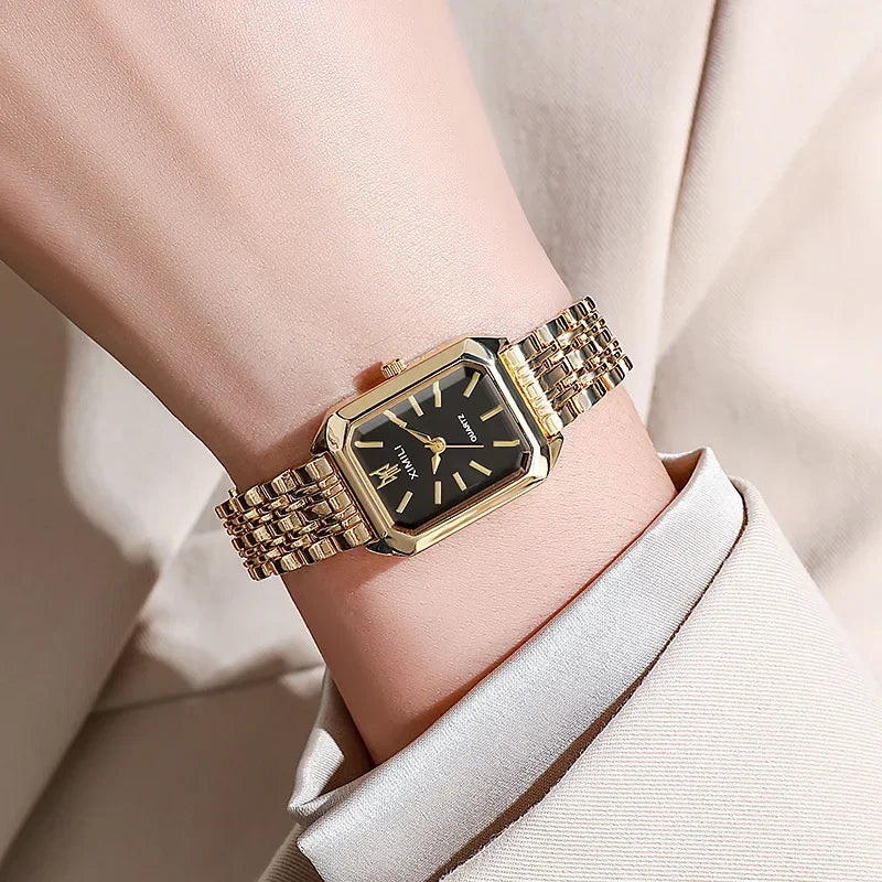 2025 Hot Brand Stainless Steel Strap Watch - Women's Luxury Quartz Wristwatch, Student Fashion, Simple Square Design