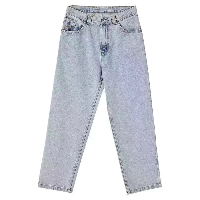 Y2K Big Boy Baggy Jeans – Streetwear Embroidered Denim for Men & Women