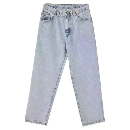 Y2K Big Boy Baggy Jeans – Streetwear Embroidered Denim for Men & Women