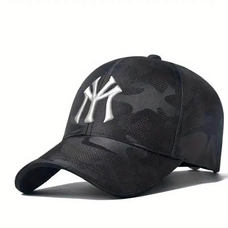 Trendy Camouflage Baseball Cap with Letter Embroidery – Adjustable Spring and Autumn Sunscreen Hat for Outdoor Style