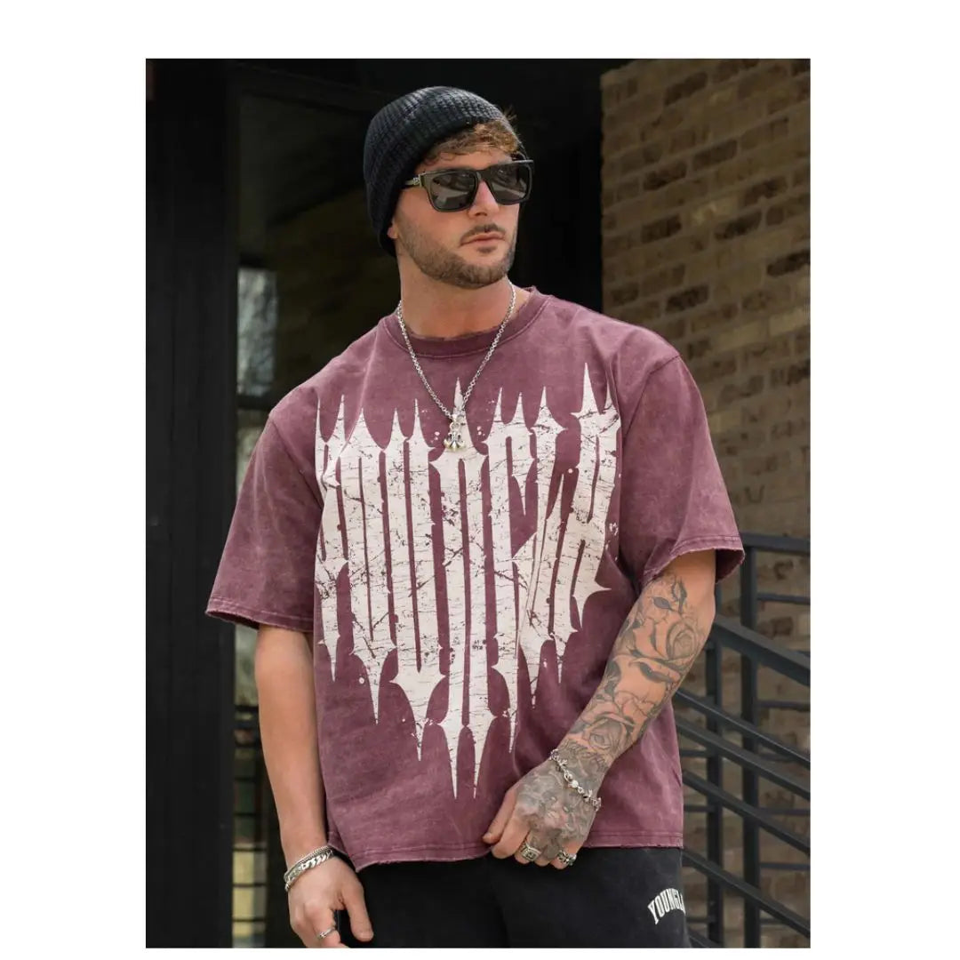 YA Men's Summer T-Shirt - Sports Leisure Cotton Round Neck Fashion Loose Comfortable Gym Running Shirt.