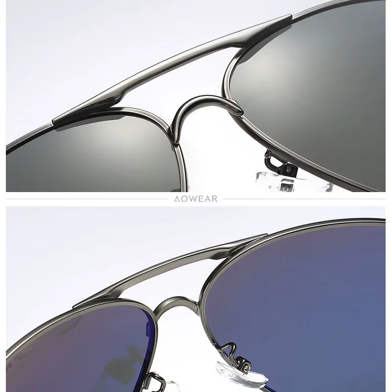 Men'S Aviation Sunglasses Men Polarized Mirror Sunglass for Man HD Driving Pilot Sun Glasses Lunettes De Soleil Homme