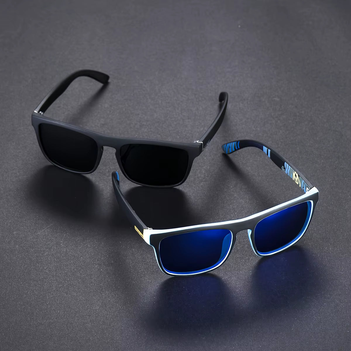 2Pcs Square Polarized Sunglasses anti Glare Sun Shades for Summer Party Vacation Travel Driving Fishing