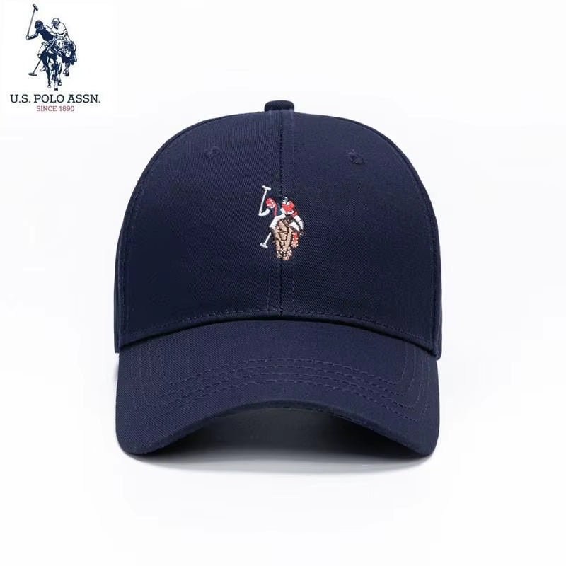 U.S.Polo Assn. Color Logo Thick Hard Top Baseball Cap Men and Women Cotton Spring and Autumn Sunshade Caps