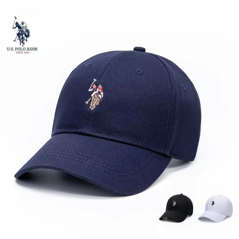 U.S.Polo Assn. Color Logo Thick Hard Top Baseball Cap Men and Women Cotton Spring and Autumn Sunshade Caps