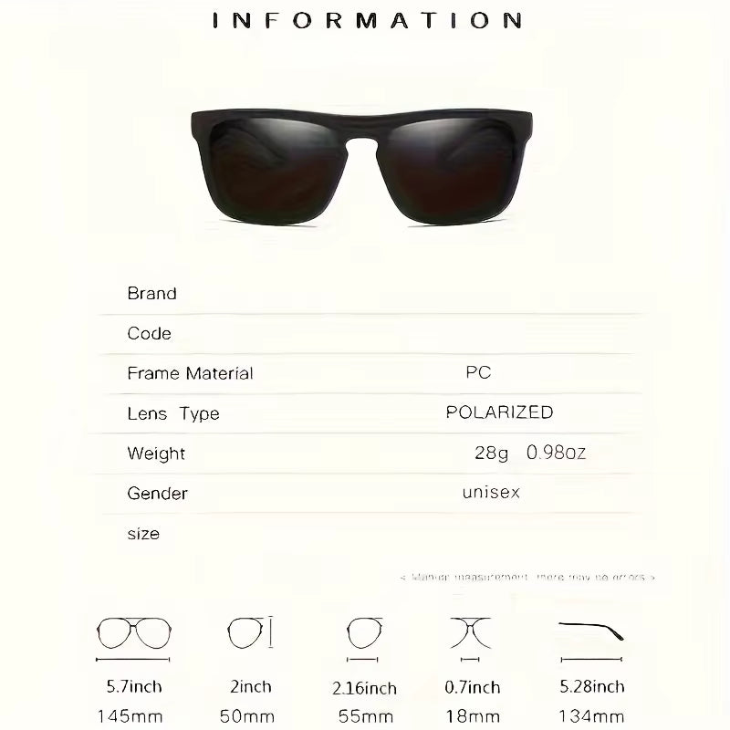 2Pcs Square Polarized Sunglasses anti Glare Sun Shades for Summer Party Vacation Travel Driving Fishing