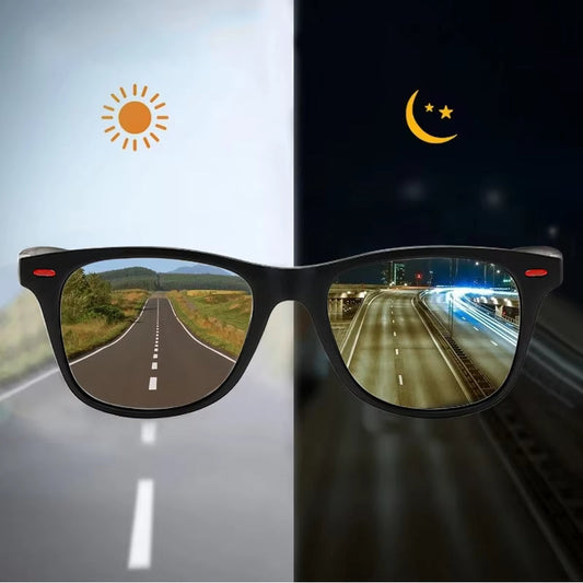 Night Vision Glasses – Polarized PC Frame Sunglasses for Men, Ideal for Outdoor Sports, Day & Night Driving, and Night Vision.