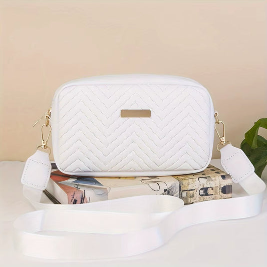 **Minimalist Mini Quilted Crossbody Bag – Trendy PU Shoulder Bag, Women's Casual Handbag & Mobile Phone Wallet**